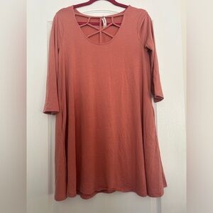 Zenana Premium Dress/Tunic Size M Ash Rose NWOT